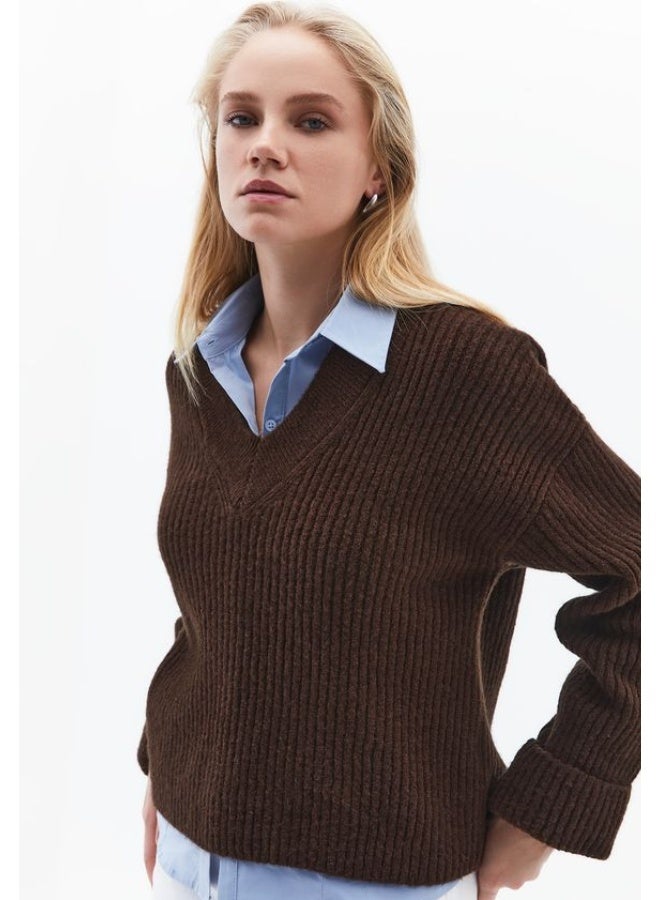 OXXO Wool Blend V-Neck Sweater - Image 3